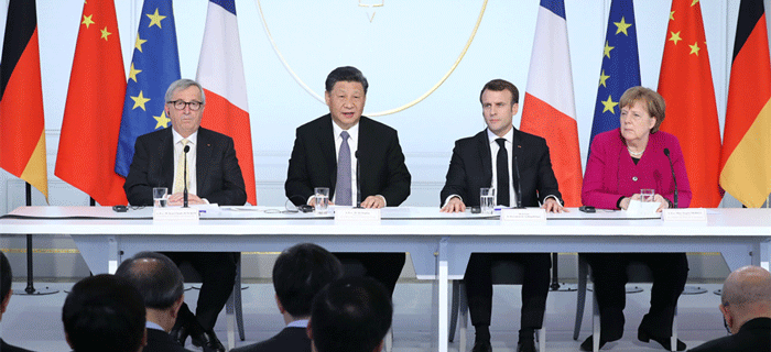 习近平和法国总统共同出席中法全球治理论坛闭幕式