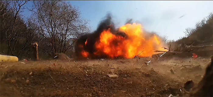 武警辽宁总队某支队组织实爆训练