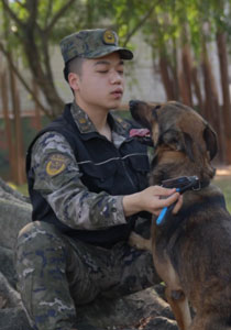 军犬：训练间隙活泼一下