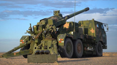 戈壁大漠 新型车载加榴炮战斗力提档升级